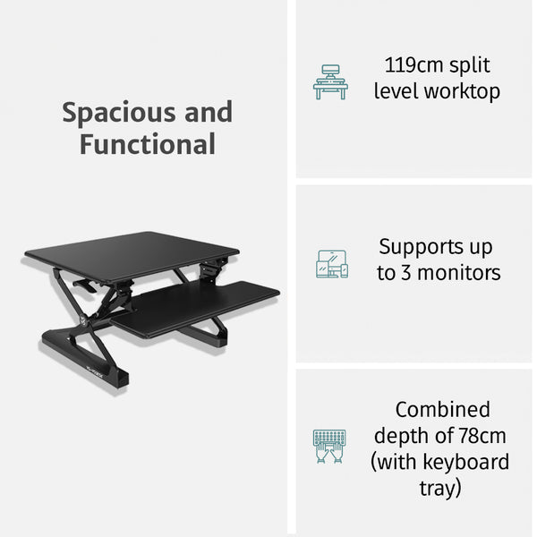 Yo-Yo DESK 120 Triple Monitor Standing Desk Converter