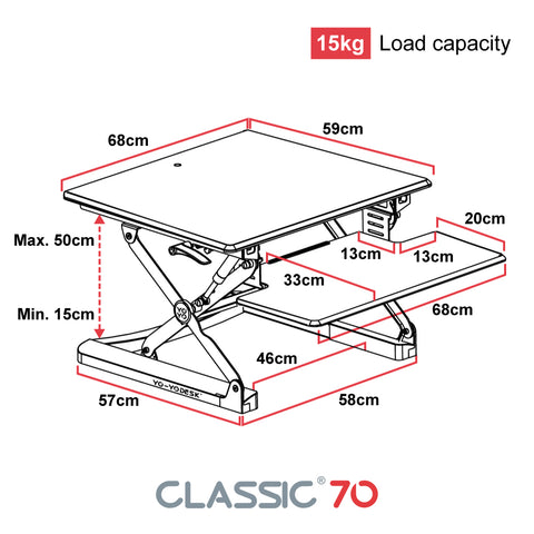 Yo-Yo DESK 70 Single Monitor Standing Desk Converter