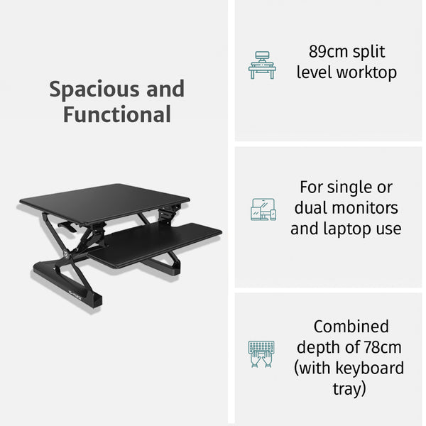Yo-Yo DESK 90 Dual Monitor Standing Desk Converter