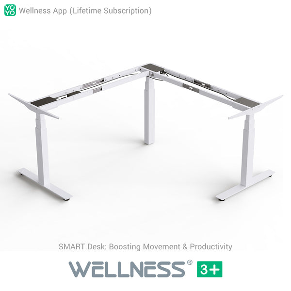 Yo-Yo DESK WELLNESS 3+ L-Shape SMART Standing Desk with Wellness APP