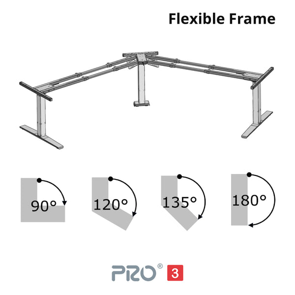 Yo-Yo DESK PRO 3 Triple Motor L-Shape Height Adjustable Standing Desk