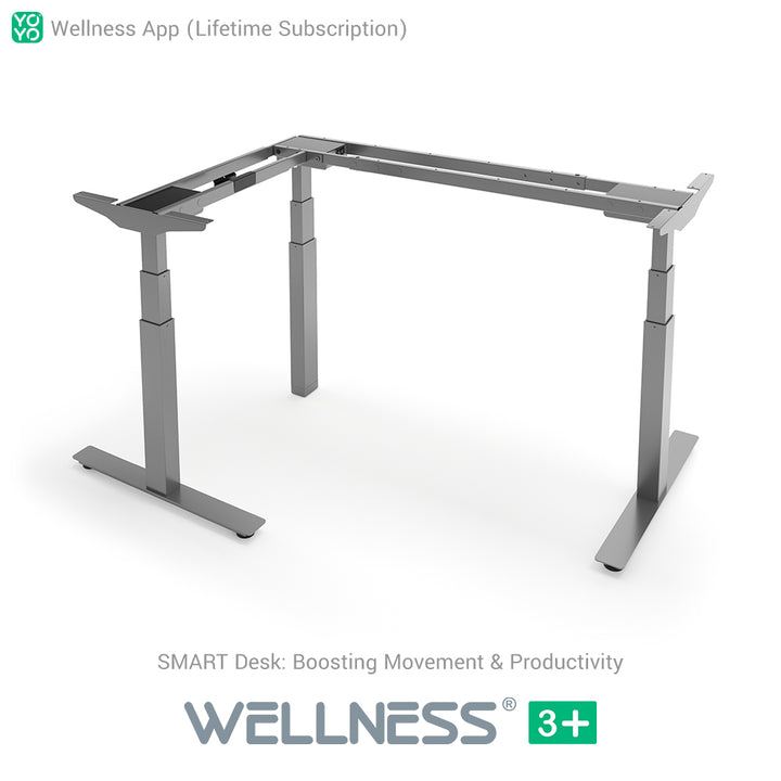 Yo-Yo DESK WELLNESS 3+ L-Shape SMART Standing Desk with Wellness APP