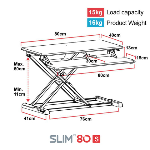 Yo-Yo DESK 80-SLIM Single Monitor Standing Desk Converter