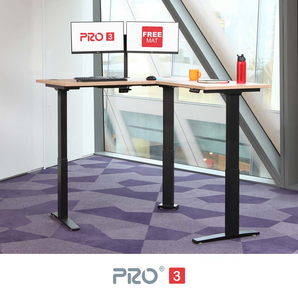 Yo-Yo DESK PRO 3 Triple Motor L-Shape Height Adjustable Standing Desk